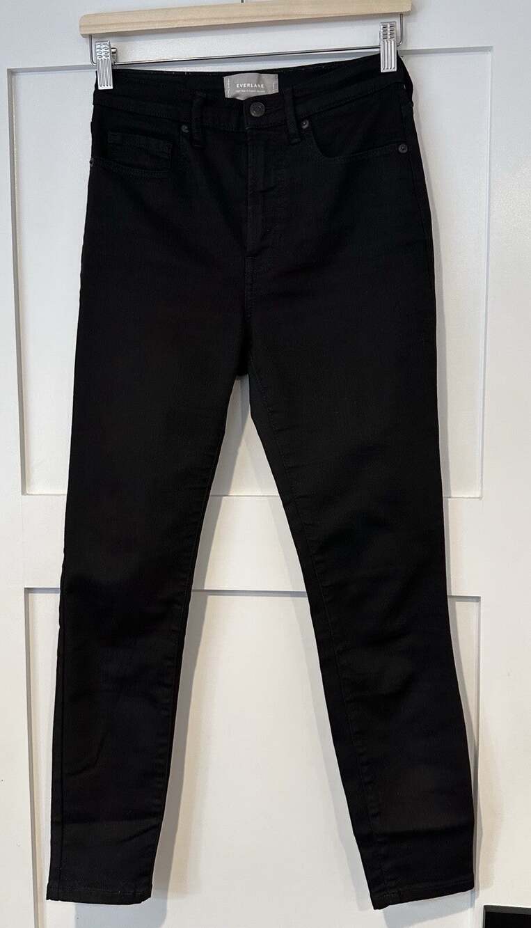 Everlane Authentic Stretch High Rise Jean Ankle Black 27 Black